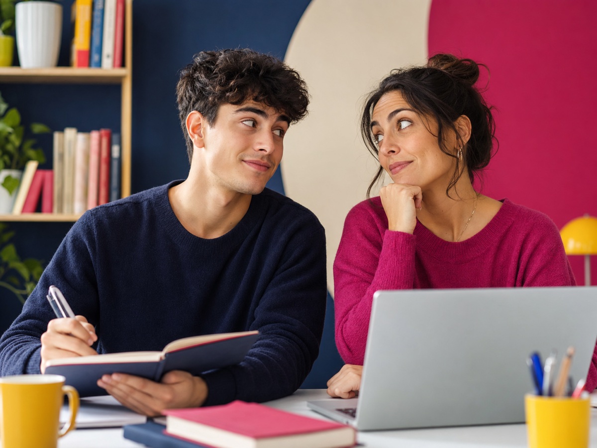 Due studenti riflettono insieme davanti al computer